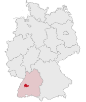 Mapa de Alemania, posición de Horb am Neckar destacada