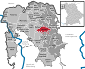 Mapa de Alemania, posición de Laufach destacada