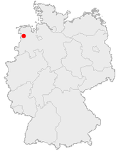Mapa de Alemania, posición de Leer destacada
