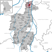 Mapa de Alemania, posición de Nordendorf destacada