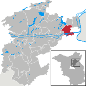 Mapa de Alemania, posición de Oderberg destacada