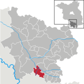 Mapa de Alemania, posición de Röderland destacada