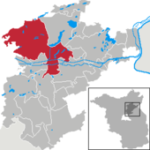 Mapa de Alemania, posición de Schorfheide destacada