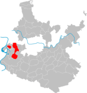 Mapa de Alemania, posición de Schwetzingen destacada