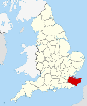 Localización de Kent en Inglaterra