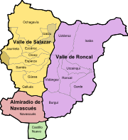 Términos municipales de la comarca Roncal-Salazar.