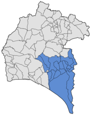 Términos municipales de la comarca El Condado.