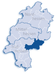 Lage des Mainz-Kinzig-Kreises in Hessen