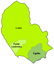 Términos municipales de la comarca Alto Guadalentín.