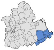 Términos municipales de la comarca Sierra Sur.