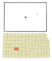 Ubicación en el condado de Hodgeman en KansasUbicación de Kansas en EE. UU.