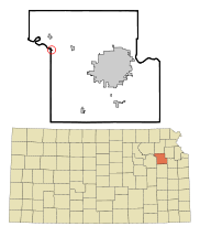 Ubicación en el condado de Shawnee en KansasUbicación de Kansas en EE. UU.