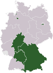 Ubicación de Alemania Suroeste