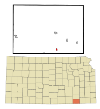 Ubicación en el condado de Chautauqua en KansasUbicación de Kansas en EE. UU.