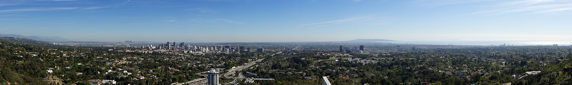 Metropolitan Los Angeles with Skyline of Los Angeles in the background and Century City in the foreground, from the Getty Center