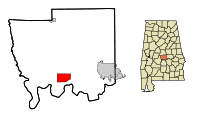 Autauga County Alabama Incorporated and Unincorporated areas Autaugaville Highlighted.svg