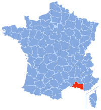 Localización de Bouches-du-Rhône en Francia
