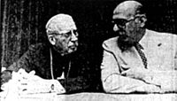 El Cardenal Aramburu junto con el ministro de interior de la dictadura argentina, el general Reston