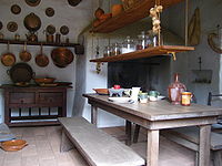 Cocina, la cual no fue incluida en el diseño original pues se cocinaba en el exterior.