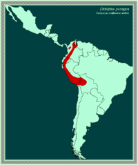 Mapa de distribución de Didelphis pernigra