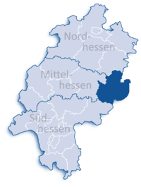 Lage des Landkreises Fulda in Hessen