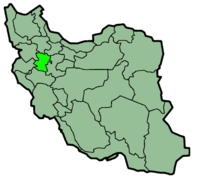 Map of Iran with Hamadān highlighted.