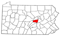 Mapa de Pennsylvania con el Condado de Snyder resaltado