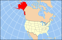 Mapa de los EE. UU. resaltando Alaska