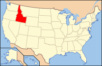 Mapa de los EE. UU. resaltando Idaho