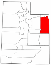 Map of Utah highlighting Uintah County.png
