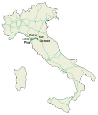Mappa autostrada A11 Italia.svg