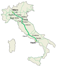 Mappa autostrada A1 Italia.svg
