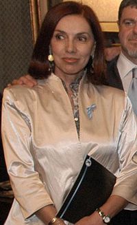 Nora Cárpena en una visita en la Casa Rosada