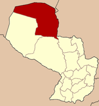 Localización del departamento de Departamento de Alto Paraguay en el mapa de Paraguay.