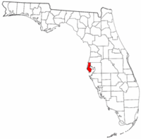 Mapa de Florida con el Condado de Pinellas resaltado