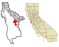 San Mateo County California Incorporated and Unincorporated areas Woodside Highlighted.svg