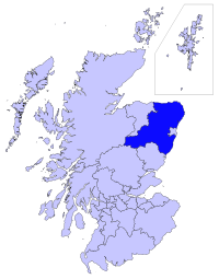 Localización de Aberdeenshire en Escocia.