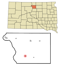 Walworth County South Dakota Incorporated and Unincorporated areas Akaska Highlighted.svg