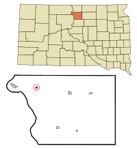 Walworth County South Dakota Incorporated and Unincorporated areas Glenham Highlighted.svg