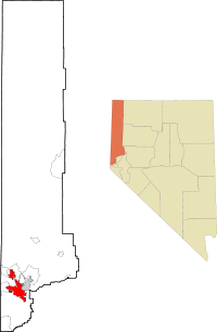 Localización en el estado de Nevada