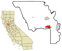 Yolo County California Incorporated and Unincorporated areas Davis Highlighted.svg