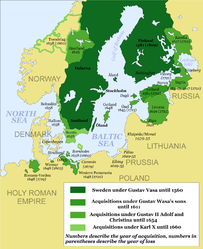 Ubicación de Imperio sueco