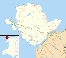 Localización de Llanfairpwllgwyngyllgogerychwyrndrobwllllantysiliogogogoch en Anglesey