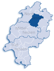 Lage des Schwalm-Eder-Kreises in Hessen