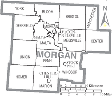 Map of Morgan County Ohio With Municipal and Township Labels.PNG