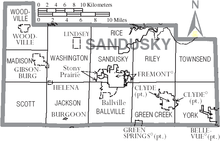 Map of Sandusky County Ohio With Municipal and Township Labels.PNG
