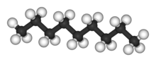 Esqueleto de la molécula de Nonano en 3D