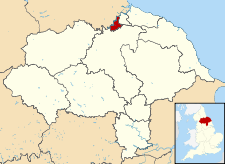 Ubicación del área de Stockton-on-Tees dentro de Yorkshire del Norte.Ubicación del área de Stockton-on-Tees dentro de Durham.