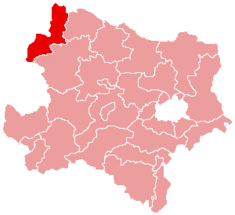 Ubicación del distrito dentro del estado de Baja Austria
