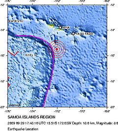 2009-09-29 Samoa Island Region earthquake location .jpg